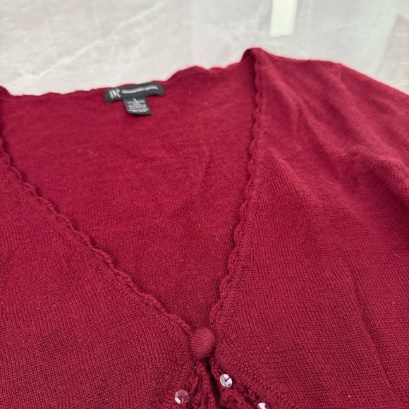 Women’s INC International Concepts 100% Merino Wool Cardigan Sequins Sweater - Picture 3 of 16